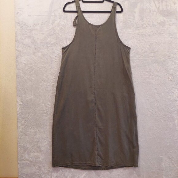 Valerie Stevens Maxi Dress Womens PL Lagan look Charcoal Gray Pinafore Bib flowy - Picture 8 of 12